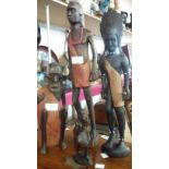 Four African wooden figures