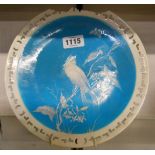 A 9 1/2" diameter 19th Century Minton plate with bird and branch decoration by Desire Leroy - a/f