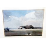 J. Clarke: a framed modern watercolour entitled "Essex Farm" - signed and bearing RWS gallery