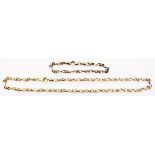 A 9ct. rose gold fancy link necklace - sold with a bracelet to match