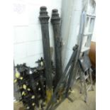 TWO HEAVY CAST IRON GATE AND SLAM POSTS, approximate height 156cm