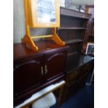 A MODERN OAK DRESSER, with two drawers and a modern TV cabinet (2)