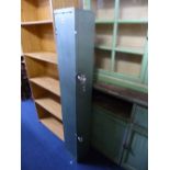 A SLIM METAL GUN CABINET, with two seperate padlocks (four keys)