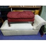 AN UPHOLSTERED DAY BED, and an upholstered window seat (2)