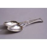 TWO SILVER RAT TAIL SERVING SPOONS, monogrammed P, London 1810, approximately 4ozt (2)