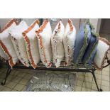 A QUANTITY OF ASSORTED CUSHIONS, etc