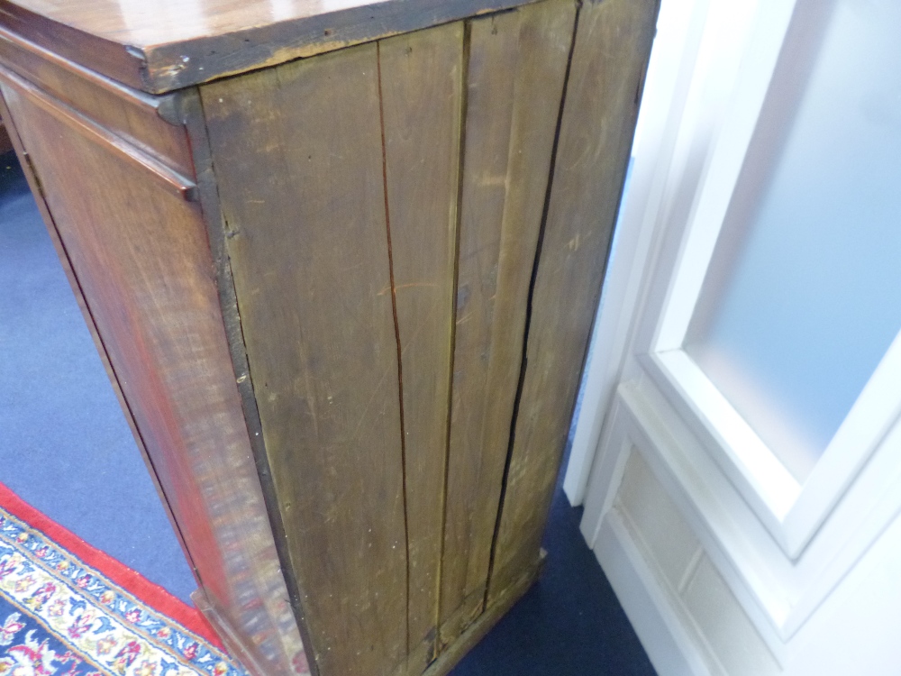 A VICTORIAN MAHOGANY WELLINGTON CHEST, with seven graduating drawers on plinth base, approximate - Image 3 of 3