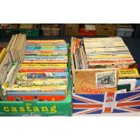 TWO BOXES OF ANNUALS, box one comprises mainly T.V. annuals, including Blue Peter, Dr. Who and
