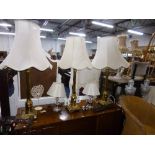 A QUANTITY OF VARIOUS TABLE LAMPS, bedroom chair, etc (14)