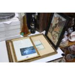 TWO COASTAL WATERCOLOUR SCENES, signed lower left, each approximately 15.5cm x 26.5cm, letter on