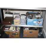 NINE BOXES OF C.D'S AND CASSETTES, MUSIC AND AUDIO BOOKS, (nine boxes)