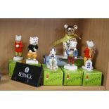 A BOXED SET OF FIVE BESWICK RUPERT BEAR CHARACTERS, comprising Rupert The Bear, Algy Pug, Bill