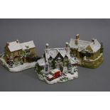 THREE LILLIPUT LANE SCULPTURES FROM SPECIAL CHRISTMAS EDITION ILLUMINATED, modelled as 'Last Post