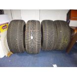 A SET OF FOUR DUNLOP USED CAR TYRES, A11, tyre sizes 245/45 R18