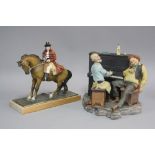 A 20TH CENTURY AUSTRIAN COLD PAINTED TABLE LIGHTER, modelled as a Highwayman on wooden plinth,