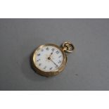 A 14CT VICTORIAN LADIES FOB WATCH, boxed