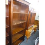 A MODERN MAHOGANY OPEN BOOKCASE