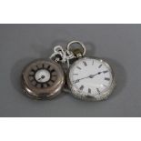 TWO SILVER LADIES POCKET WATCHES