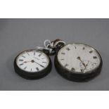 TWO EARLY 20TH CENTURY SILVER POCKET WATCHES, an English seven jewelled hand wound pocket watch,
