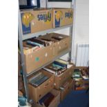 NINE BOXES OF BOOKS, including novels, navigation, stamp interest etc