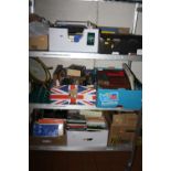 EIGHT BOXES AND LOOSE BOOKS, STAMPS, MIRROR, etc (in aid of Parkinsons, Sands & Christies)