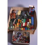 A QUANTITY OF UNBOXED AND ASSORTED PLAYWORN DIECAST VEHICLES, mainly Lesney Matchbox, to include
