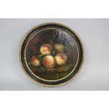 A LATE 18TH/EARLY 19TH CENTURY STILL LIFE STUDY, nectarines in basket, oil on canvas,