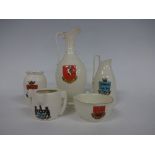 W H GOSS HOME COUNTIES CRESTEDWARE, comprising Kent tyg, Hastings urn and jug, Ashford Roman vase,