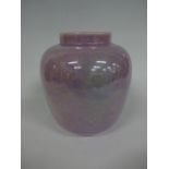 A RUSKIN POTTERY OVOID VASE, having lilac lustre glaze, impressed Ruskin Pottery 1911 to base,