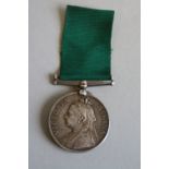 A VICTORIAN VOLUNTEER FORCE MEDAL, named to 625 Pte R.Brown, 5th V.B. Devon Regiment