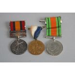 A BOX CONTAINING A BIRMINGHAM GREAT WAR PEACE MEDAL, heavy alloy with ribbon. A WW2 Defence medal