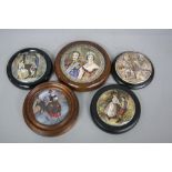 FIVE 19TH CENTURY POT LIDS, comprising The Seven Ages of Man (s.d.) No ! By Heaven I Exclaimed ....,