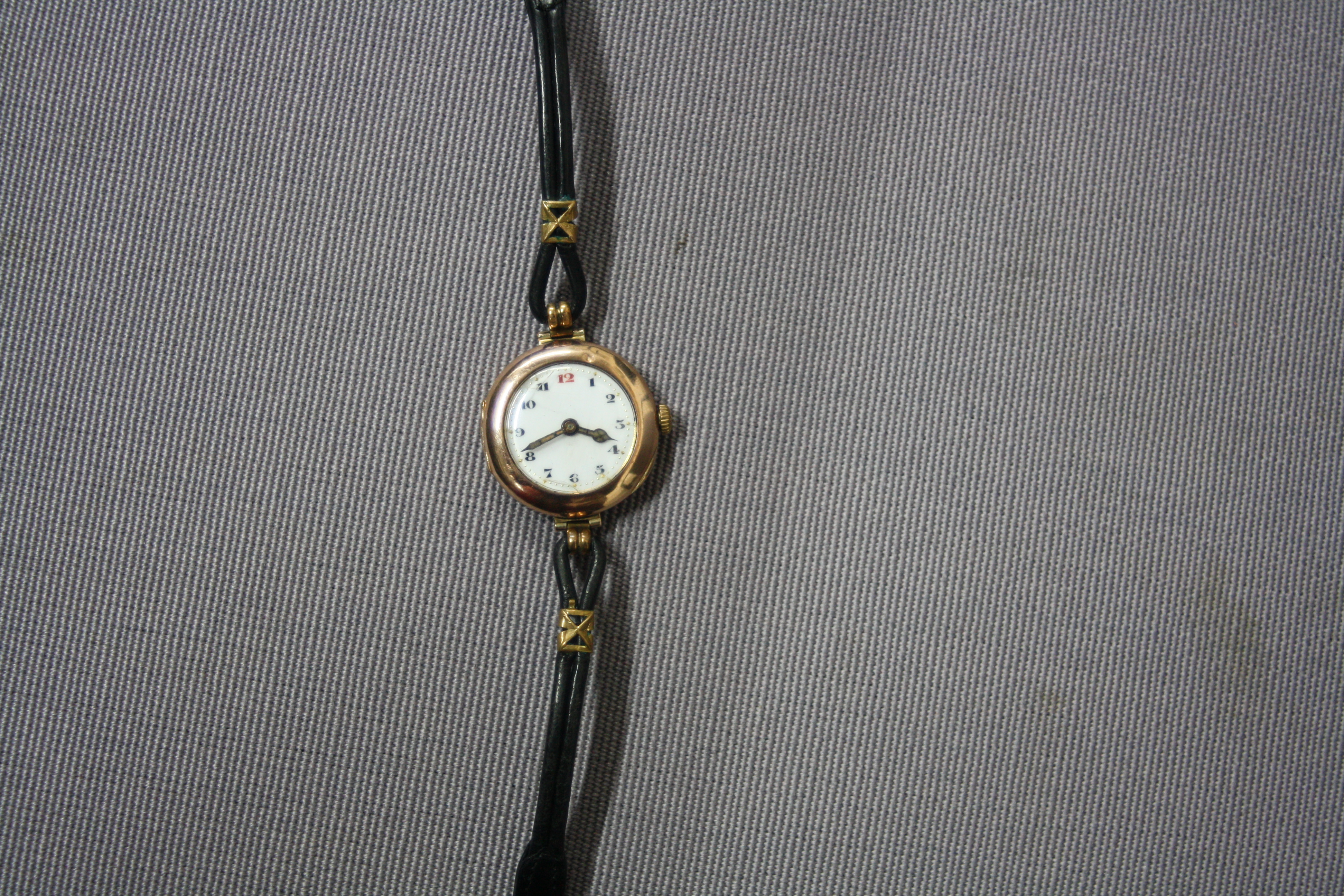 A LADIES 9CT ROLEX CASED STRAP WATCH, 15 jewelled movement, case No.599542 c.1920 (working) - Image 9 of 12