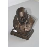 A BRONZE RESIN HEAD AND SHOULDERS BUST OF 'WINSTON CHURCHILL' BY OSCAR NEMON, 'Oscar Nemon' was a