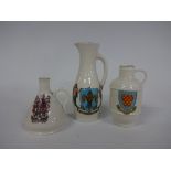 W H GOSS STAFFORDSHIRE CRESTEDWARE, comprising Staffordshire tyg, Uttoxeter jug, Stoke-on- Trent