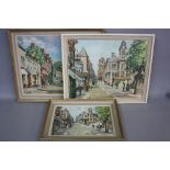 GILBERT GEE, Three views of Sutton Coldfield, comprising Mill Street, oil on board, approximately