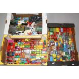 A QUANTITY OF UNBOXED AND ASSORTED PLAYWORN DIECAST VEHICLES, to include early Matchbox items, to