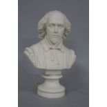 A COPELAND PARIAN BUST OF WILLIAM SHAKESPEARE, R. Monti Sculp published March 1864 for Ceramic and