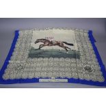 HORSE RACING INTEREST, a scarf printed with 'Winners of The Derby from The Commencement in 1790',