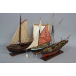 A WOODEN SCRATCH BUILT MODEL OF 'CHALLENGER', a wooden sailing trawler built in Great Yarmouth,