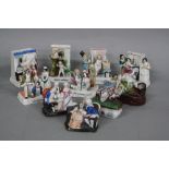 TEN LATE 19TH CENTURY GERMAN FAIRINGS AND FAIRING TRINKET BOXES, all scenes of courting couples or