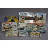 A QUANTITY OF BOXED UNBUILT VINTAGE PLASTIC AIRCRAFT CONSTRUCTION KITS, assorted scales, to