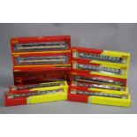 A QUANTITY OF BOXED HORNBY RAILWAYS OO GAUGE PASSENGER COACHES, includes a pack of three MK3 coaches