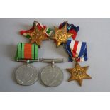 A GROUP OF WWII MEDALS, (un-named as issued) consisting, 1939-45 Star, Italy Star, France &