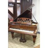 A LATE 19TH CENTURY ROSEWOOD CASED BOUDOIR GRAND PIANO, by Oscar Kessler of Berlin, Serial No.