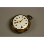 A LATE 18TH CENTURY TORTOISESHELL AND GILT METAL PAIR CASED POCKET WATCH, the movement by James