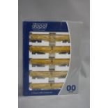 A BOXED DAPOL OO GAUGE FIVE CAR SET OF NETWORK RAIL MRA SIDE TIPPING BALLAST WAGONS, no. B859D,