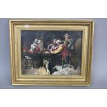 SCHULTS, The Cavalier card players, tavern scene, oil on panel, signed lower right, approximately