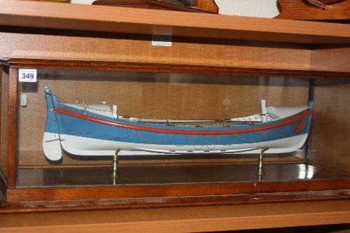 A SCRATCH BUILT WOODEN AND METAL MODEL OF A RAMSGATE LIFE BOAT, 'The Bradford', painted blue and