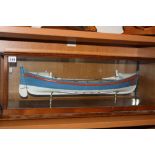 A SCRATCH BUILT WOODEN AND METAL MODEL OF A RAMSGATE LIFE BOAT, 'The Bradford', painted blue and